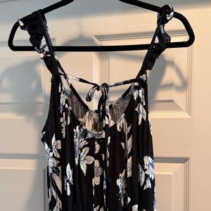 Lush Black and White Floral Mini Dress